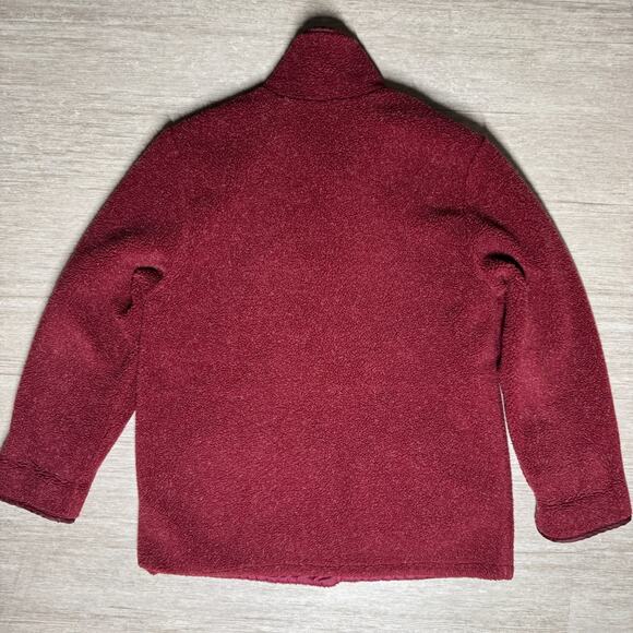 CS Signature Reversible Fleece Jacket Women's L Red Button Front Coat Cozy Warm - Picture 3 of 8
